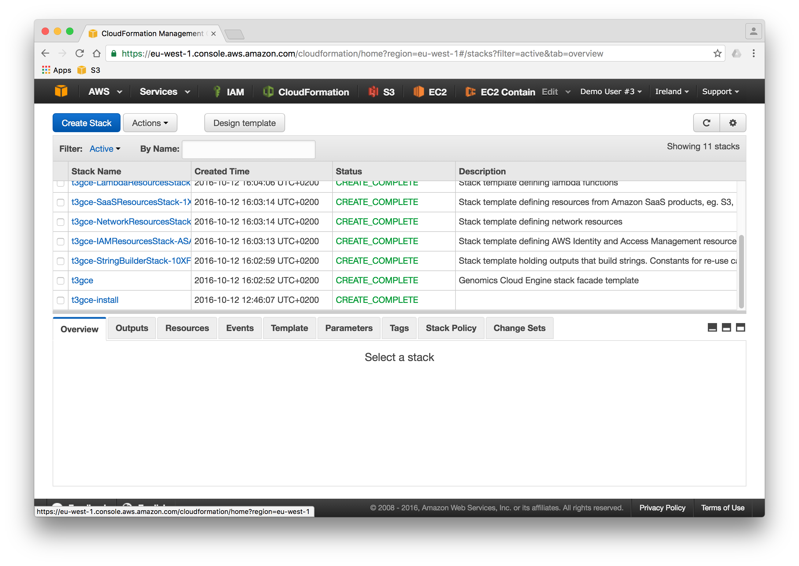 Monitoring progress of stack creation